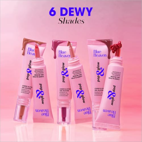 Image of Blue Heaven Pop & Glow Eye & Cheek tint blusher for face makeup, Blush enriched with Rosehip and Coconut oil - Horizon Mauve, 12ml