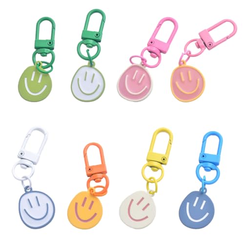 COYUN 8 Pièces Porte-clés du Smiley en Émail 8 Styles Mignon en Alliage avec des Charmes de...