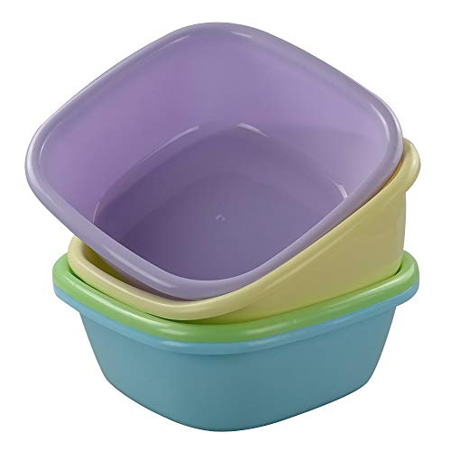 Bblie Lavabo Pequeño de Plástico, Barreño Cuadrado, Paquete de 4