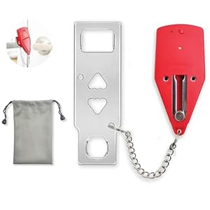 Portable Door Lock for Travel 2-in-1, Hotel Door Locks for Travelers Security, Door Lock Self-Defense Security Device for Home, Apartment, Hotel, Living Motel, School Dorm, House