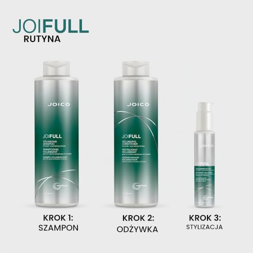 Joico JoiFULL Stylizator objętościowy, do cienkich, cienkich włosów, natychmiastowy nabój ciała, długotrwała objętość i tekstura, chroni przed zanieczyszczeniem, z białkiem ryżowym i ekstraktem z