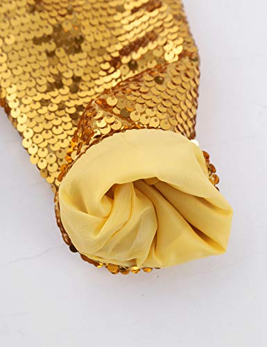 Tiaobug Girls Beaded Lace Bolero Jacket Shrug Cape One Button Closure Cardigan Sweater Flower Dress Cover Up Coat Sequins Gold 5-6 #TOP2