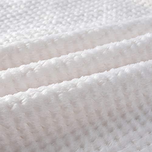 Image of Warm Soft Fuzzy Dog or Cat Blanket, Plush Fleece Throws for Puppy, Kitten, Medium, Large Dogs - Ivory (L /40 inch x 48 inch)