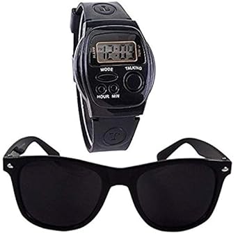 pass pass Specially Voice Talking Digital Boys and Girls Watch with Wafer Combo (Black)