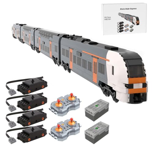 RIDID Steam Train Building Kit, 6wide Rhein-Ruhr-Express Train Bricks Model, Creative MOC Building Blocks for Teens Adults (2917PCS/Dynamic Version)