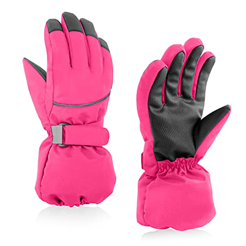 Image of BAVST Kids Winter Glove Boys Girls Snow Ski Waterproof Gloves for Teens Fleece Lining Warm Mittens Outdoor