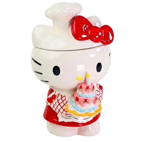 Blue Sky Clayworks Hello Kitty Birthday Bakery Cookie Jar, Home & Kitchen Accessories, Ceramic, 24074