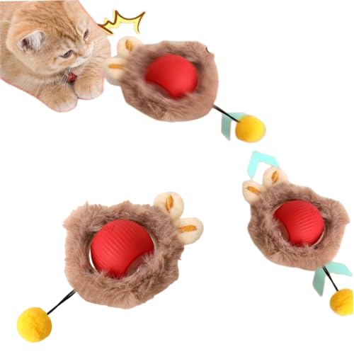 #rémunéré #Amazon<br>Jouets interactifs pour Chats d'intérieur Balle Roulante Automatique Balle Interactive à 360 Degrés avec LED pour Chats Et Chiens