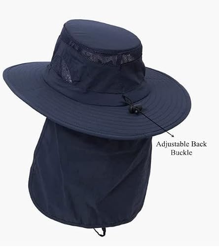 Uv 50+ Sun Protection Hat For Men Women, Wide Brim Bucket Hat For Outdoor Sport & Works Fishing Hat With Neck Flap (Light Grey) #TOP3