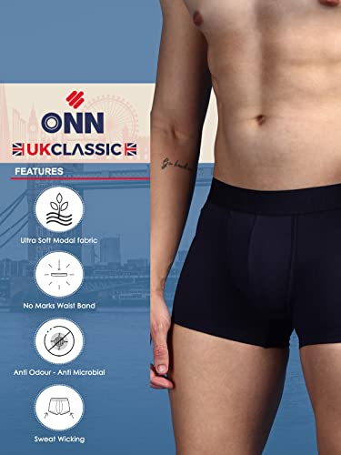 Image of ONN UK Classic Men's Ultra Soft Modal Fabric Mini Trunk with Feather Touch Ultra Soft Waistband (Pack of 1)