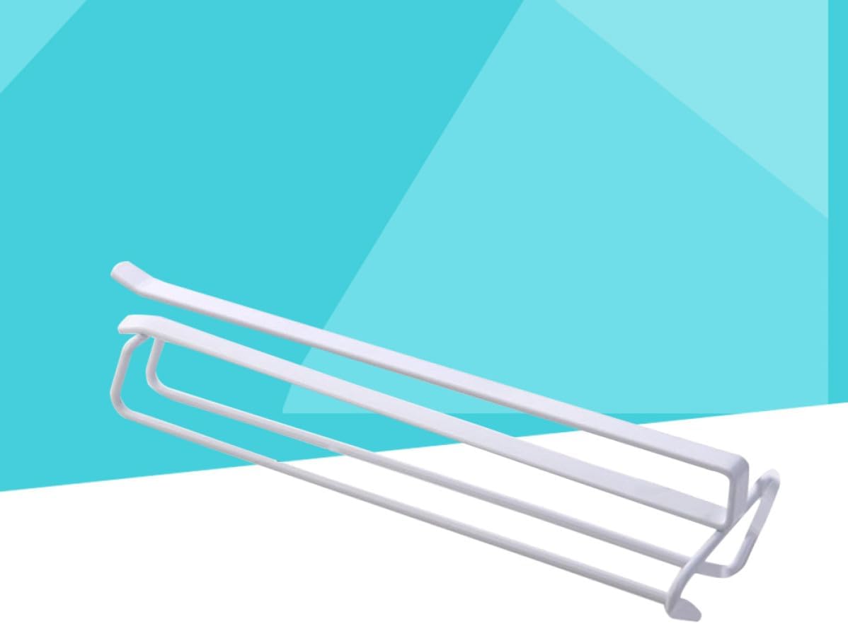 Hanging Wine Glass Holder Rack White Iron for Cupboard Storage