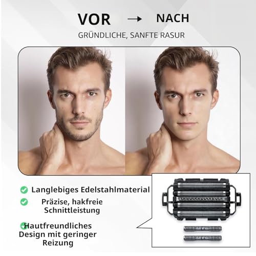 Elektrorasierer mit 5-Klingen-System WES9032Y1361,Ersatzklingen und Scherfolie,kompatibel mit Panasonic ARC5 ES-LV97,ES-LV95,ES-LV81,ES-LV69,ES-LV67,ES-LV65 und ES-LV6,1 Stück