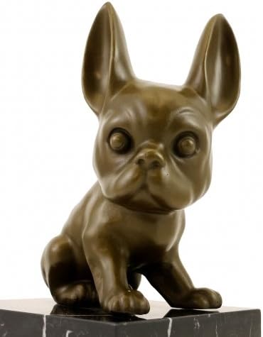 Kunst & Ambiente – Animal Bronze Determine – French Bulldog/Bully – signed by Milo – Ornamental Figurine – Statue on Marble Base – Sculptures for Sale – House Decor