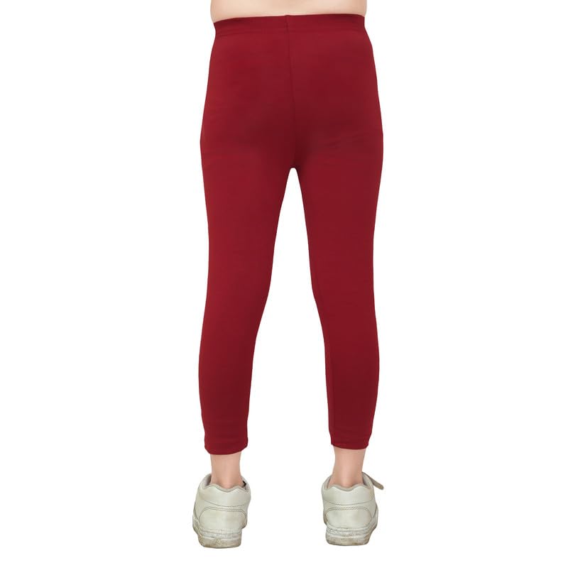 Image of ONE SKY Girls Ankle Length Leggings, Breathable Kids Wear, Versatile Tights for Girls, Stretchable, Easy to Care Slacks, Comfort Girls Leggings