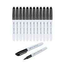 Amazon Basics Permanent Fine Point Marker Set – Black – Pack of 12