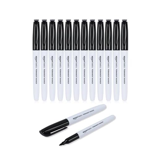 Amazon Basics Marqueurs indélébiles - Noir - Lot de 12