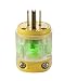 Leviton 515PV-LIT Not Not Available R50-Straight Blade Lighted Plug, 125 V, 15 A, 2 P, 3 W, 1 pack, Yellow