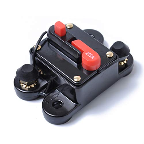 FAVOMOTO Disjuntor de 200 A Com Suporte de Fusível de Reinicialização Manual para Áudio Do Carro E P