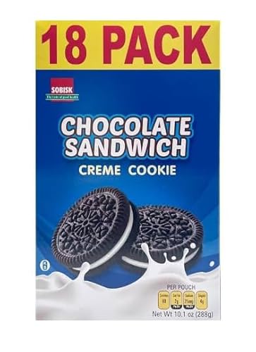 AJS - Sobisk Chocolate Sandwich Creme Cookies, 18-Pack (2 boxes)