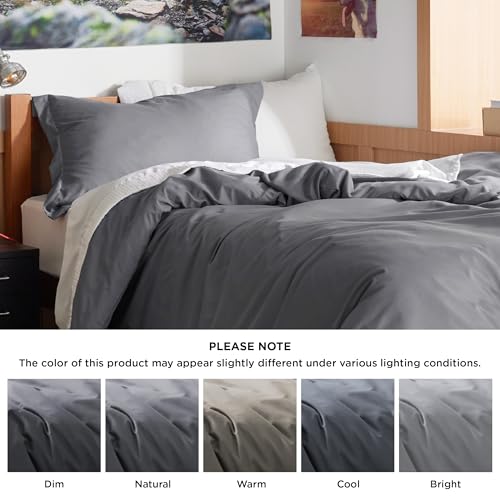 Image of Bedsure Twin /Twin XL Duvet Cover, Double Brushed Bedding Set, Dark Grey | For Kids & Adults, 68 inchx90 inch Comforter Cover, Hotel Luxury, All Season, Breathable, Easy Care, Lightweight, Zipper Closure