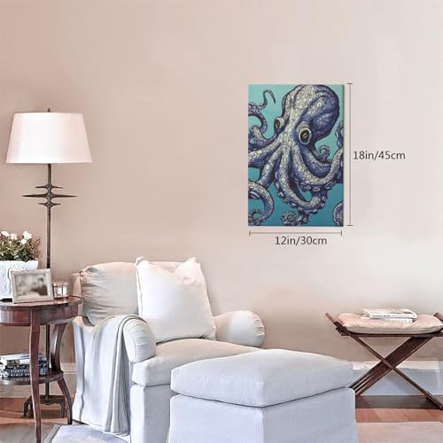 Impression sur toile pieuvre tableau mural deco salon chambre 30x45cm - 4