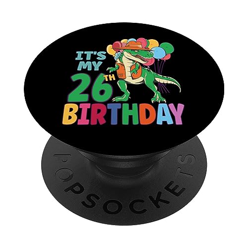 Es mi 26 cumpleaños, dinosaurio, cumpleaños para niños, niñas y niños PopSockets PopGrip Intercambiable