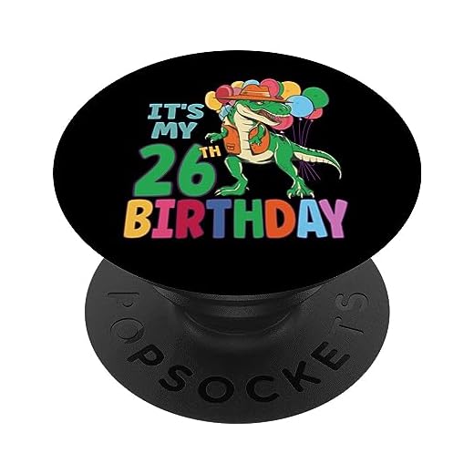Es mi 26 cumpleaños, dinosaurio, cumpleaños para niños, niñas y niños PopSockets PopGrip Intercambiable
