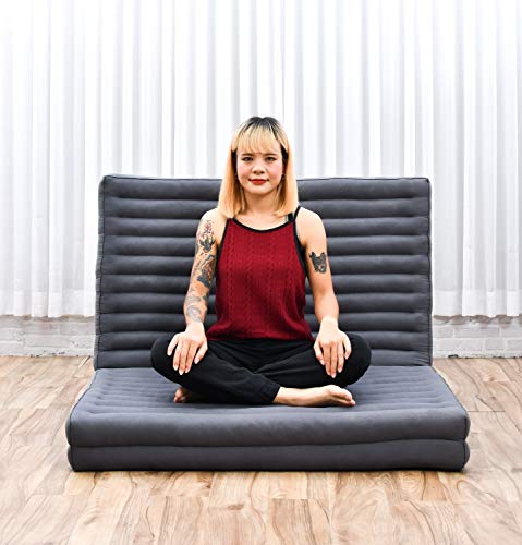 Image of Leewadee Trifold Mattress XL - Comfortable Thai Massage Pad, Foldable Relaxation Floor Mattress Filled with Kapok, Perfect to Use as a Sleeping Mat 79 x 39 inches, Anthracite