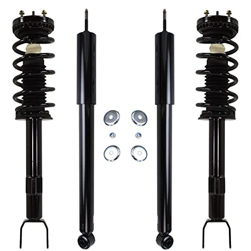 Image of Detroit Axle - RWD 4pc Struts Shocks Kit for 2011-2019 Chrysler 300, 2 Front Struts w /Coil Spring 2 Rear Shock Absorbers Assembly 2012 2013 2014 2015 2016 2017 2018 Replacement