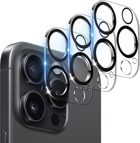 Image of Camera Lens Protector Compatible with iPhone 16 Pro Max (Pack of 3) | 9H Tempered Glass Camera Lens Guard | Scratch Resistant | HD Clear | Anti-Fingerprint | Easy Installation | Bubble Free