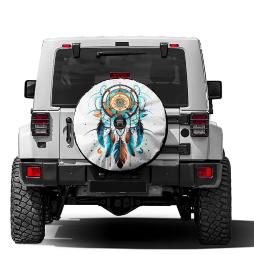 Image of Foruidea Abstract Dream Catcher Symbol Spare Tire Cover with Backup Camera Hole Wheel Tire Cover Fit Trailer, RV, SUV and Many Vehicle 13inch