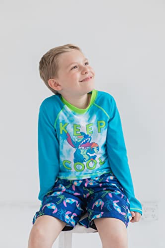 Disney Lilo & Stitch Big Boys Swim Rash Guard Swim Trunks Blue/Black 14-16 #TOP1