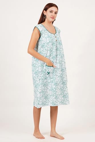Image of Breezly Woman's Long Short Calf Length Pure Cotton Nighty
