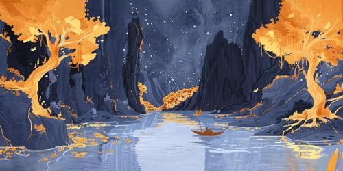 Diamond painting adulte forêt de nuit grand format 70x140 cm