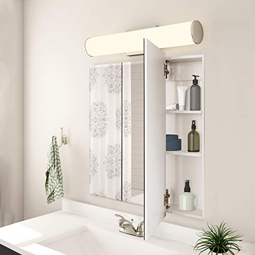 Design House 25 Inch Cyprus Bathroom Medicine Cabinet, Durable Pre-Assembled Wall Mounted or Recessed with Frameless Mirrored Doors, Reinforced Packaging, White Cabinet, 590331 by Design House - Image 5