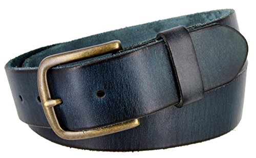 Men's Casual Jeans Belt made with Vintage Full Grain Leather 1-1/2
