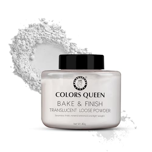 Colors Queen Bake & Finish Translucent Loose Powder – 40g | Lightweight & Long Lasting Setting Powder | Reduces Shine, Matte Finish Loose Powder for Face Makeup Suitable for Fair to Medium Skin Tones