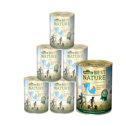 Dehner Best Nature Hundefutter Junior, Pute und Kalb mit Vollkornnudeln, 6 x 400 g (2.4 kg)