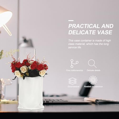 Vase en céramique blanc déco intérieur extérieur stable SECFOU