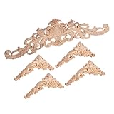 Large application : Les appliques en bois décoratives sont l'accessoire parfait pour décorer vos meubles, les formes des roses sont spéciales et belles, et vous pouvez fixer les appliques en bois en forme de corne et de fleur sur les armoires, les commodes, les tiroirs, les lits, les miroirs, les cheminées, les bureaux, les portes, etc., adapté pour la décoration de la maison, de l'hôtel, du bureau.