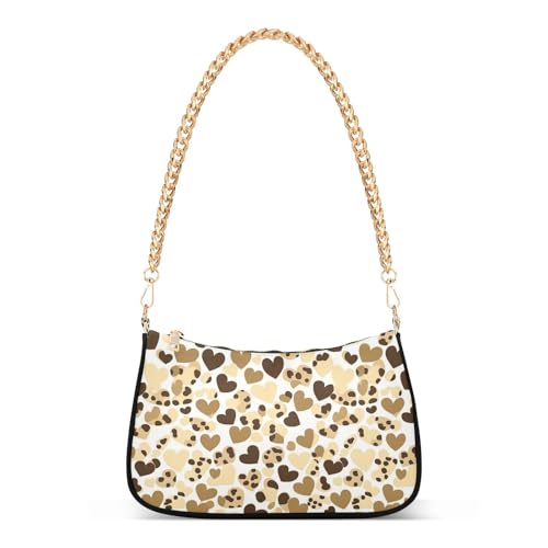 Sac à bandoulière léger Happy Brown Leopard Heart pour rehausser vos tenues de soirée