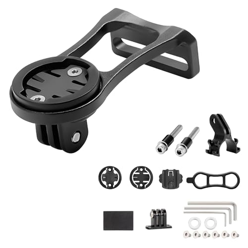 Fahrrad Halterung für Garmin Aluminiumlegierung Verstellbare Fahrradcomputer Halterung Rennrad Fahrradhalterung Kit Kompatibel für Edge Bryton Cateye (Schwarz)