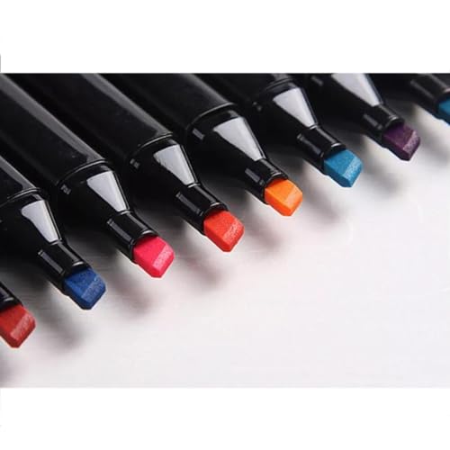 Caneta Marcador Permanente Ponta Dupla 60 Cores Estojo Arte Trabalho Escola Desenho Estudante Desenh