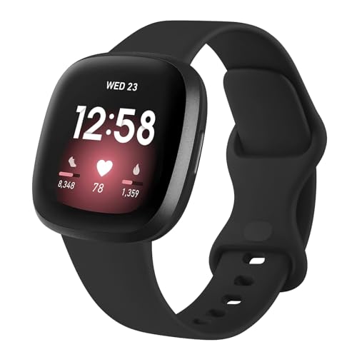 Image of Meliya Soft Strap for Fitbit Versa 4 / Versa 3 / Sense 2 / Sense(Watch Not Included), Flexible Premium Elastomer TPU Adjustable Watch Straps, Sport Replacement Band for Women Men