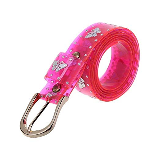 JUMISEE Women Girls Candy Color Holo Butterfly Waist Belt With Buckle Fluorescent Clear Jelly Belt for Jeans Pants Dresses