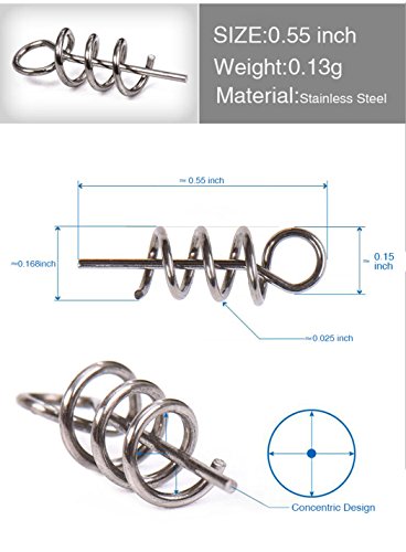 Aoyoho 200Pcs Soft Lure Bait Spring Twist Lock Outdoor Fishing Crank Hook Centering Pin For Soft Lure Bait Worm Crank #TOP1