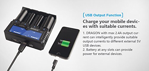 XTAR VP4 Plus Dragon-Ladegerät für Li-Ion, NI-MH und 3s Akkupacks, Schwarz 5