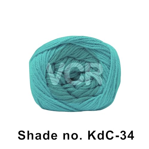 Image of VCR 4Ply Seabreeze Yarn, 100 Grams Hank, 320 Meters Length, Cotton Combed Ball for Crochet and Knitting, Soft Crosia Threads, Pack of 1 Yarn, Suitable for DIY Crafts