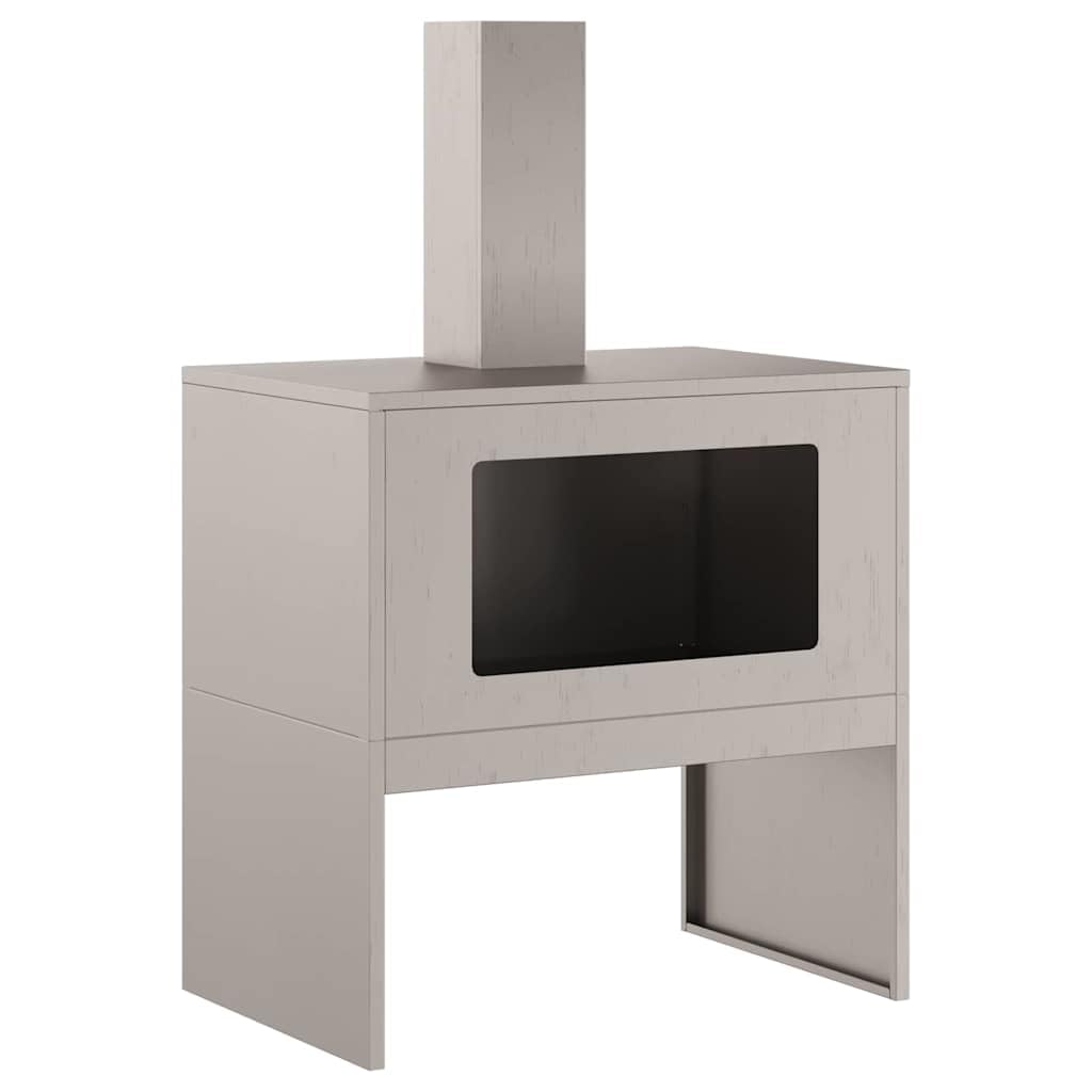 Brasero marrón 60 x 40 x 96 cm, acero resistente a la intemperie, estufa de jardín con chimenea para eventos al aire libre, resistente a la intemperie, hoguera abierta, diseño duradero
