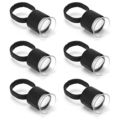 30Pcs Ring Cup with Sponge, JimKing Pigment Ink Cups, Tattoo Microblading Tool Supplies,Glue Ink Holder for Permanent Makeup Tattoo Eyelash Extension Cover